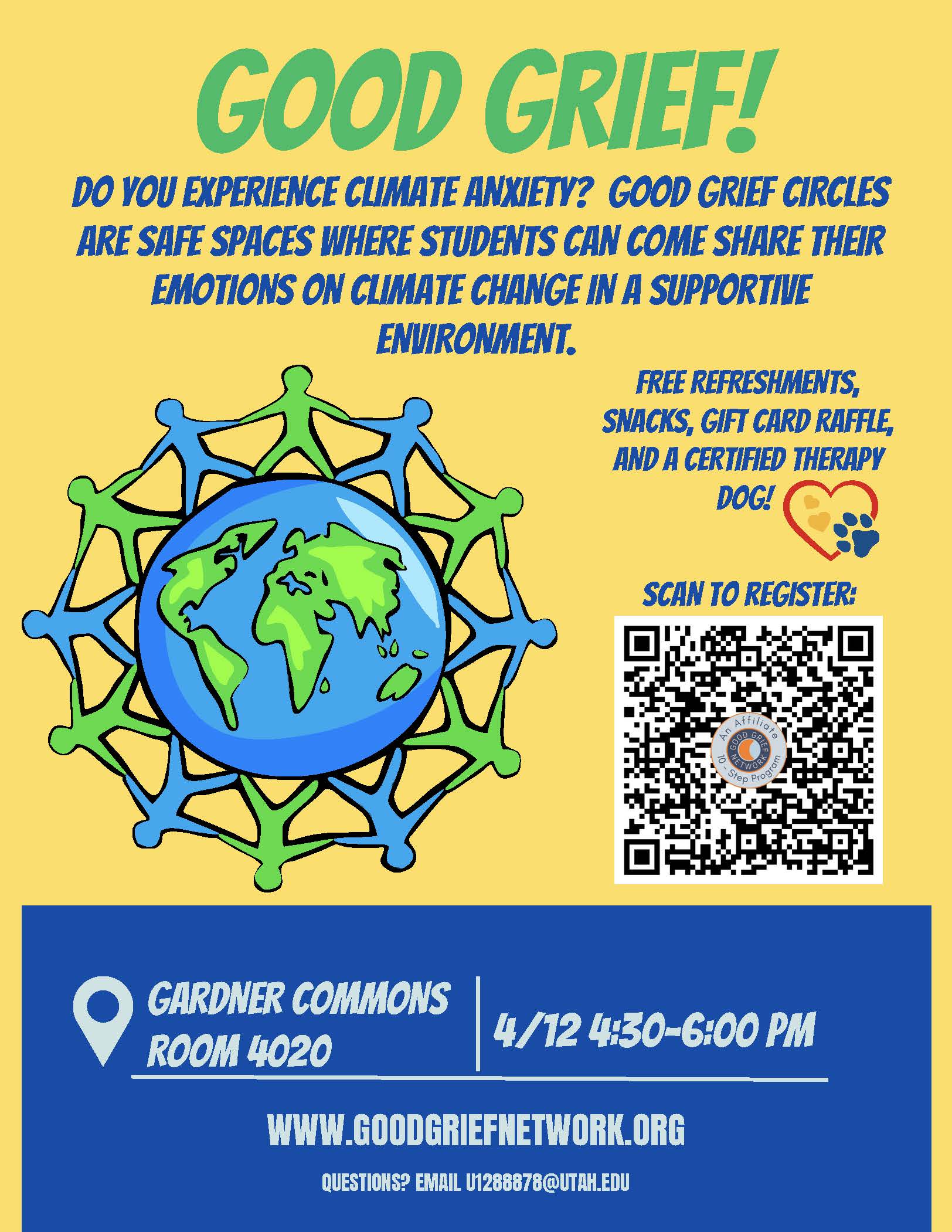 flyer for good grief circle events